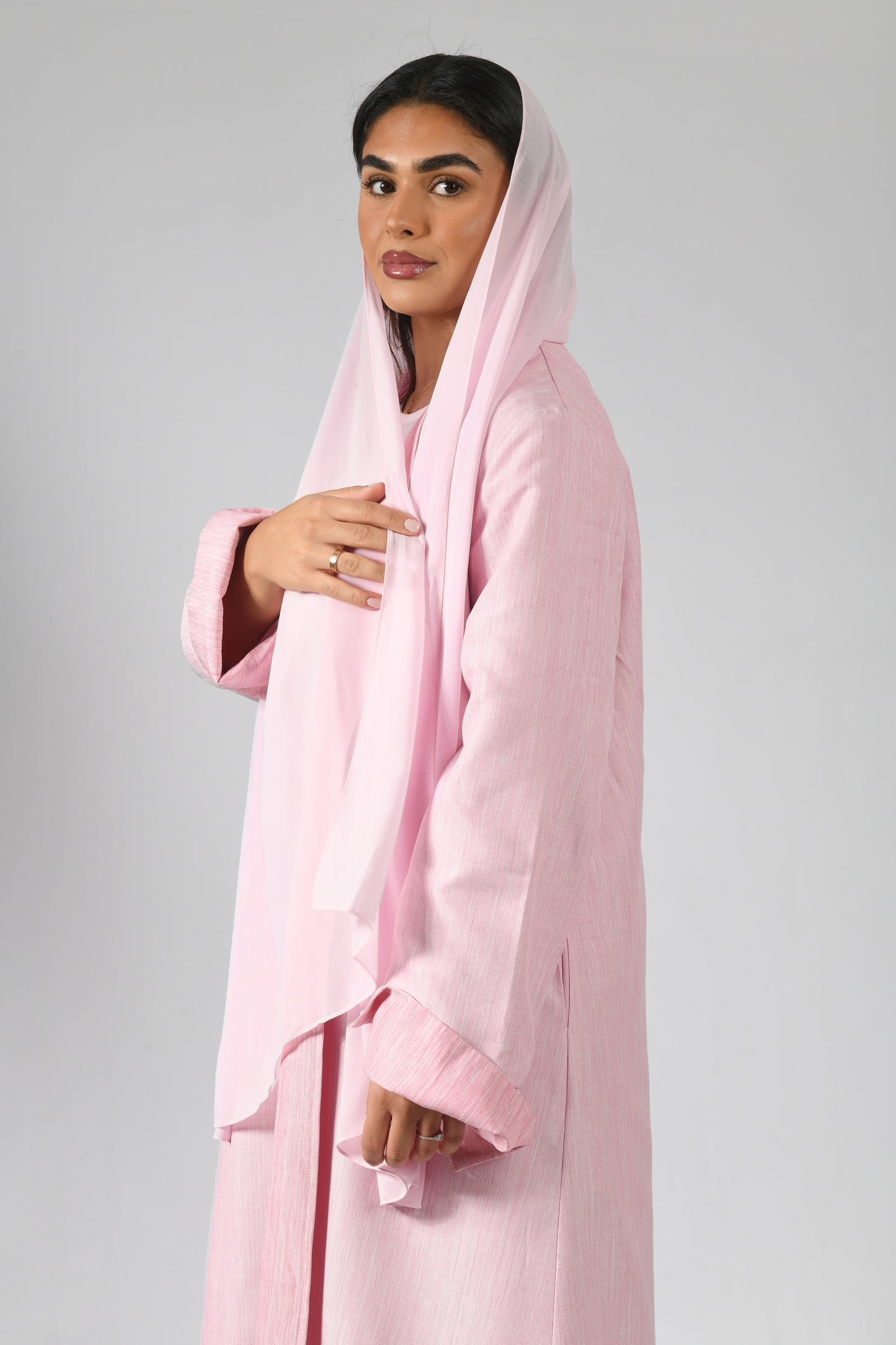 Cloud Reversible Abaya - Pink