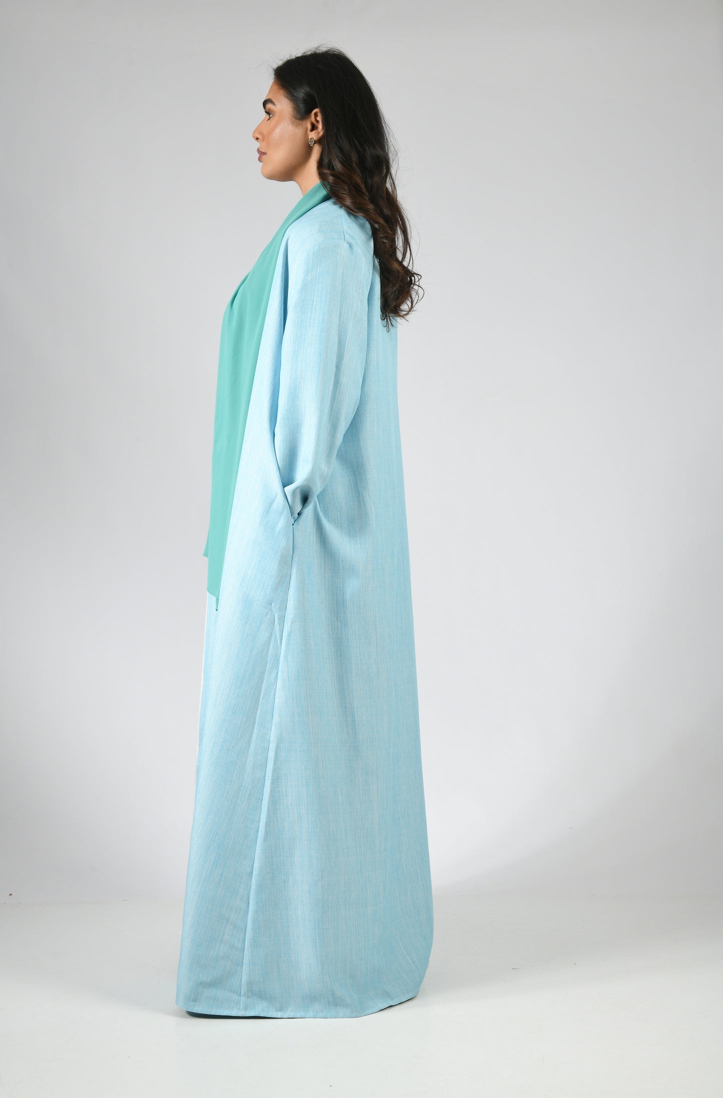 Cloud Reversible Abaya - Blue & Turquoise