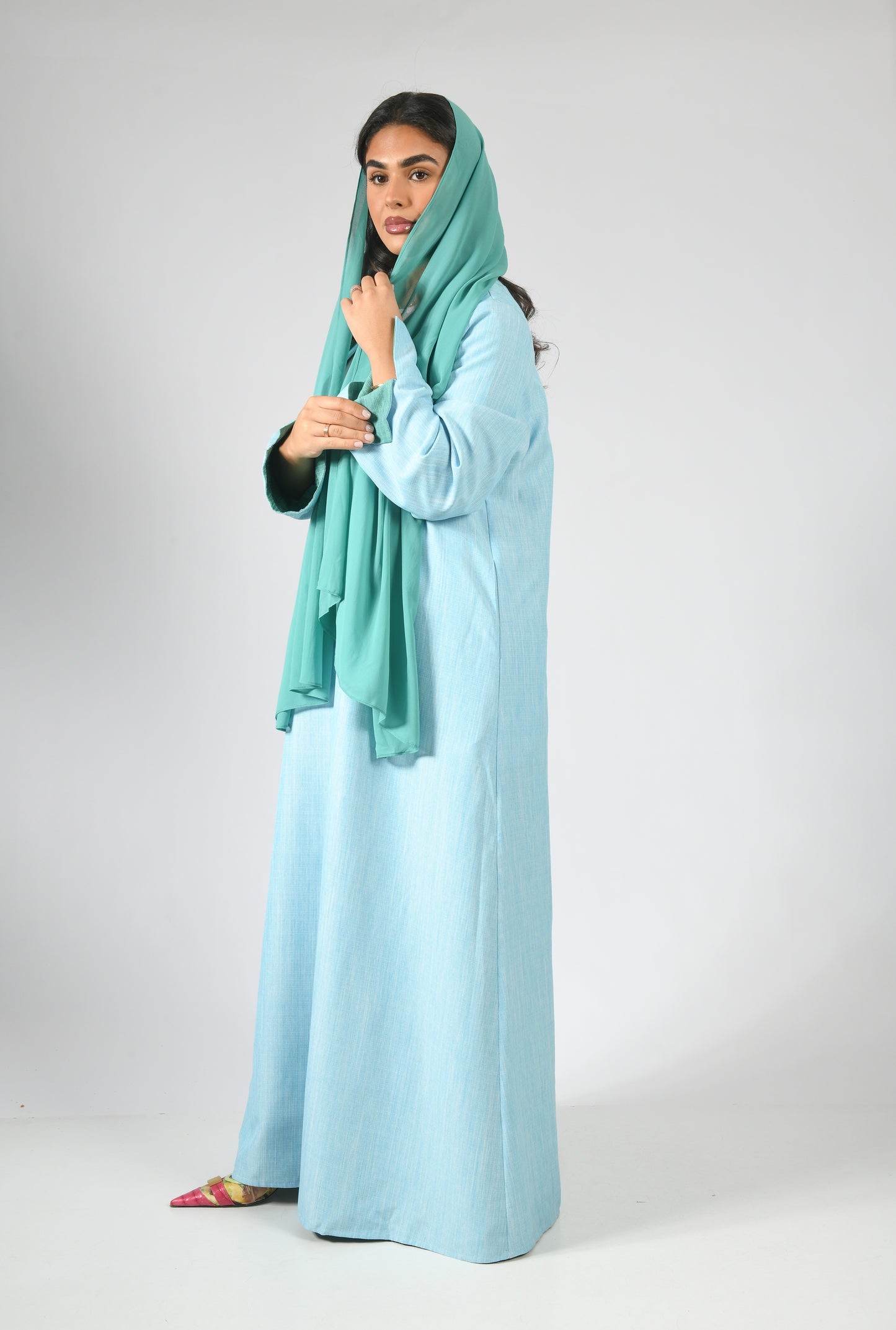 Cloud Reversible Abaya - Blue & Turquoise