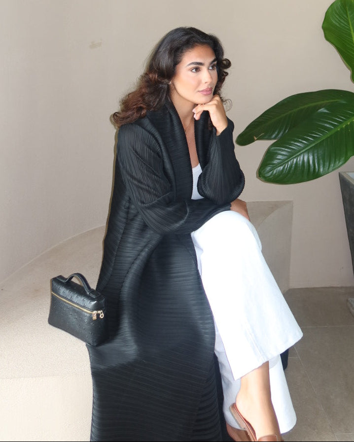 Black maxi kimono robe