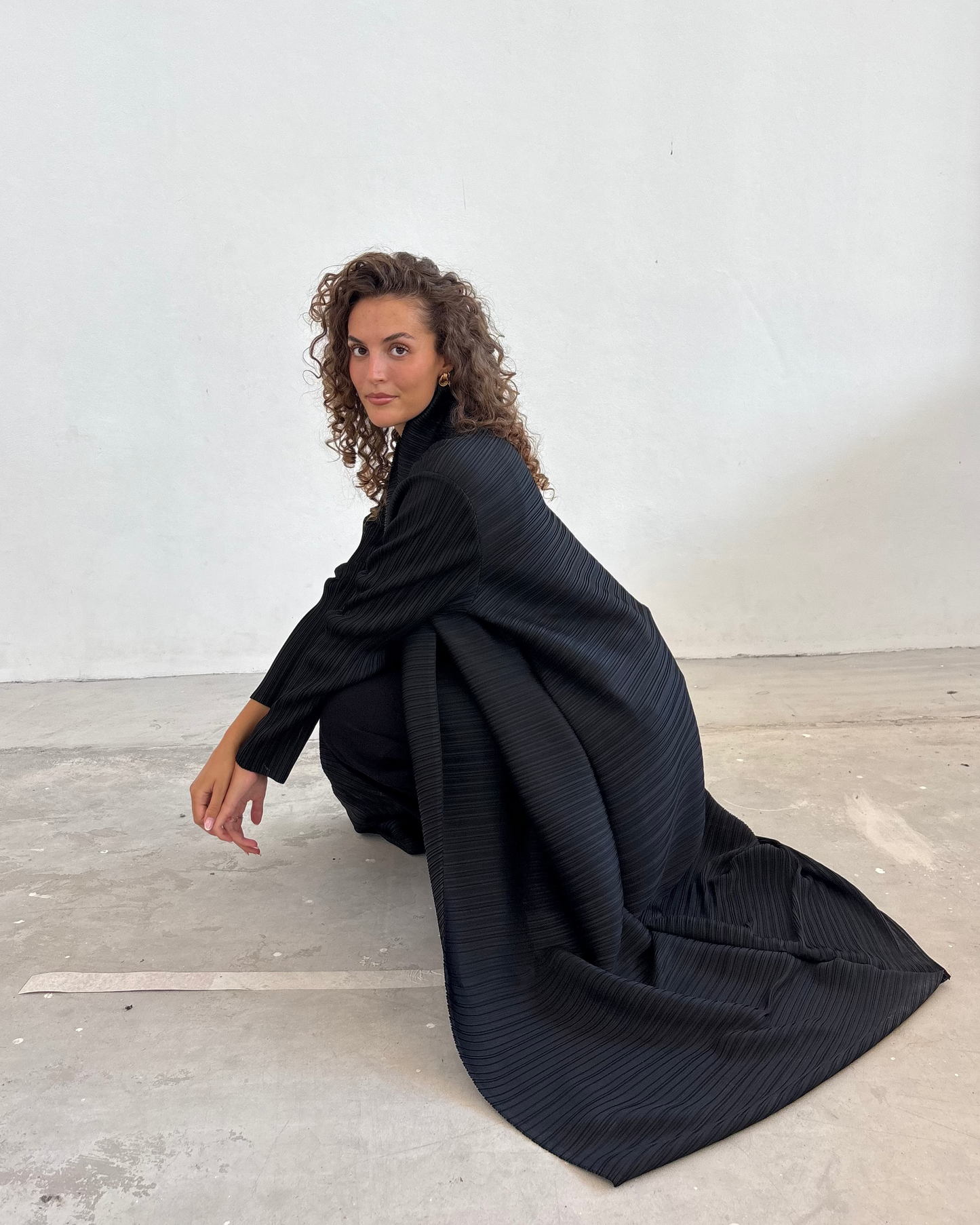 Black maxi kimono robe